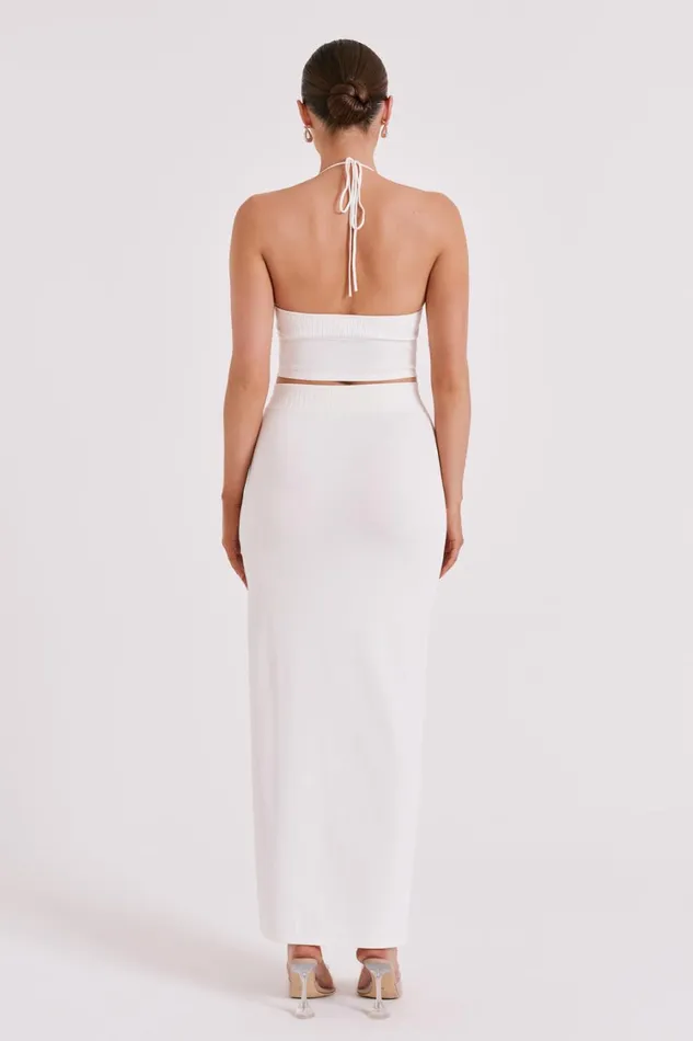 Women Meshki Bottoms Darby Knit Midi Skirt 8211 Ivory Women Meshki Bottoms Darby Knit Midi Skirt 8211 Ivory