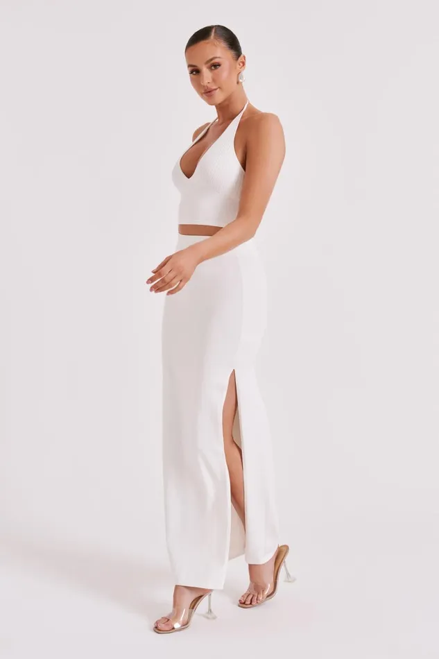 Women Meshki Bottoms Darby Knit Midi Skirt 8211 Ivory Women Meshki Bottoms Darby Knit Midi Skirt 8211 Ivory