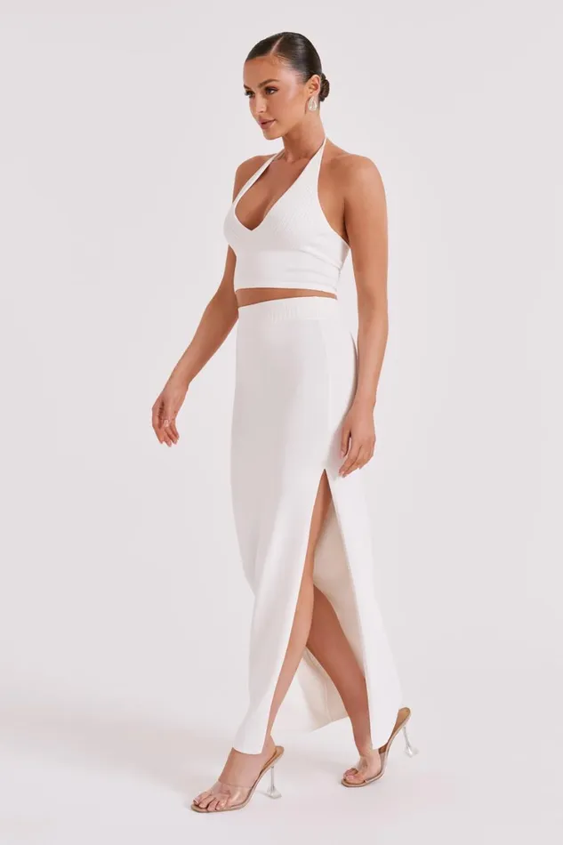 Women Meshki Bottoms Darby Knit Midi Skirt 8211 Ivory Women Meshki Bottoms Darby Knit Midi Skirt 8211 Ivory