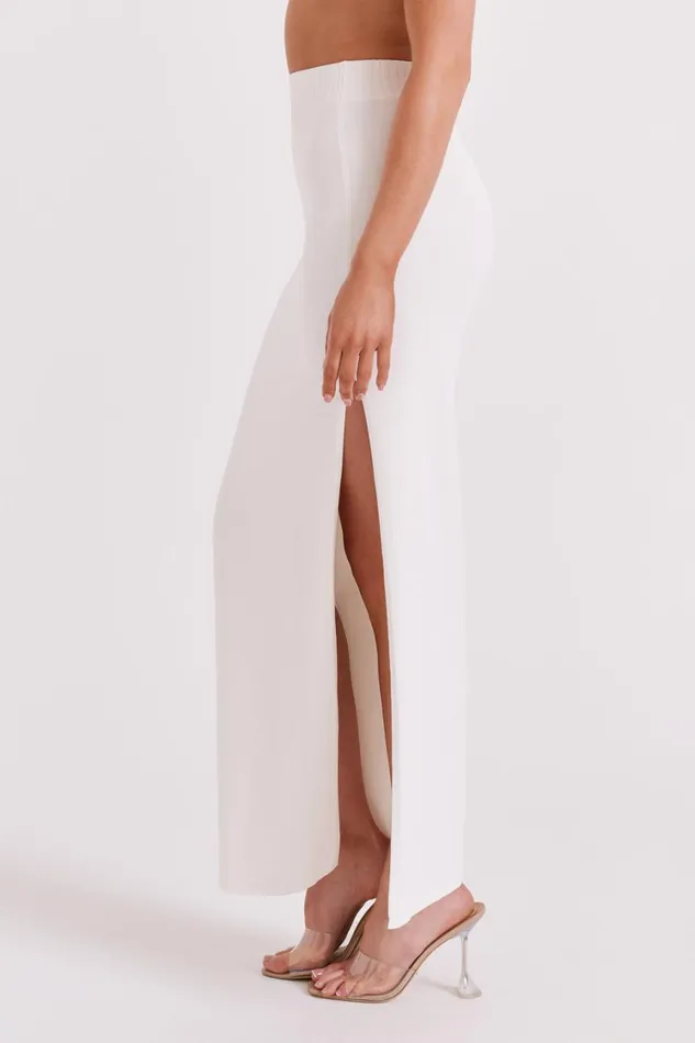 Women Meshki Bottoms Darby Knit Midi Skirt 8211 Ivory Women Meshki Bottoms Darby Knit Midi Skirt 8211 Ivory