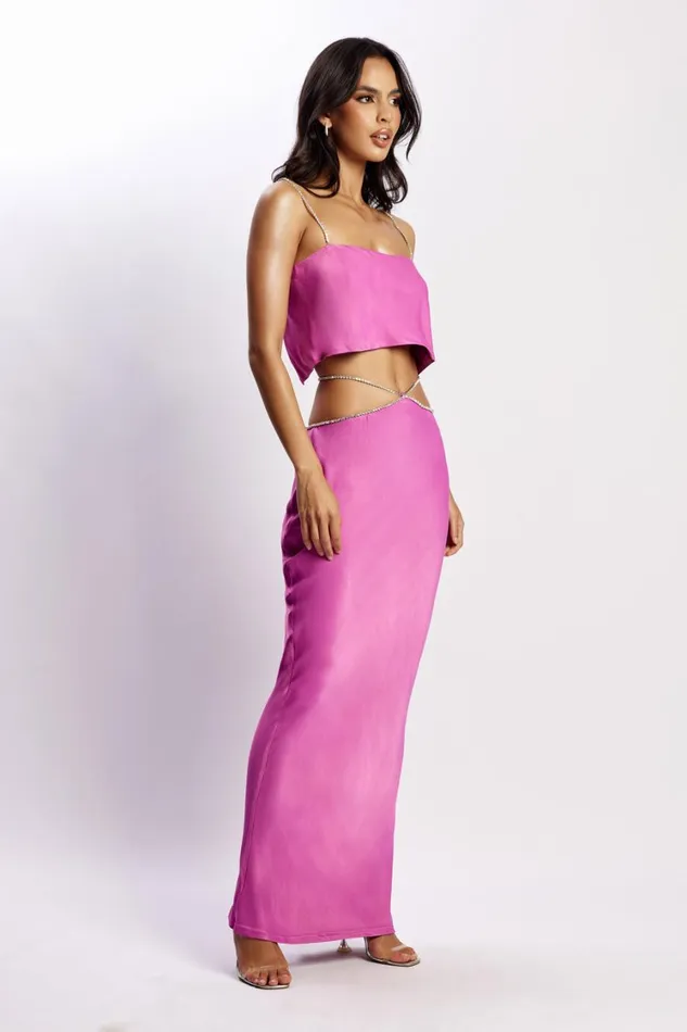 Women Meshki Bottoms Dayana Diamante Maxi Skirt 8211 Purple Women Meshki Bottoms Dayana Diamante Maxi Skirt 8211 Purple