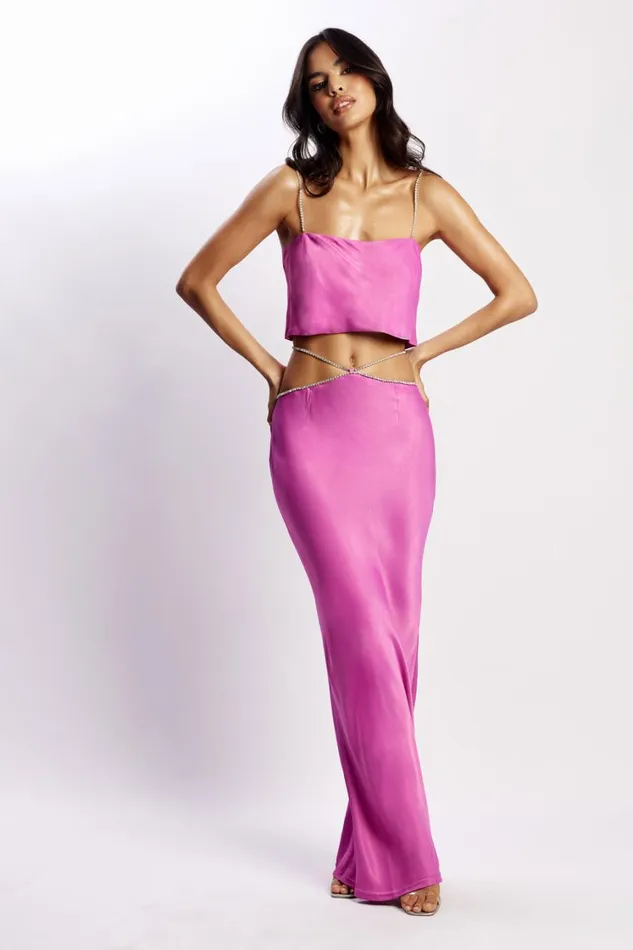 Women Meshki Bottoms Dayana Diamante Maxi Skirt 8211 Purple Women Meshki Bottoms Dayana Diamante Maxi Skirt 8211 Purple