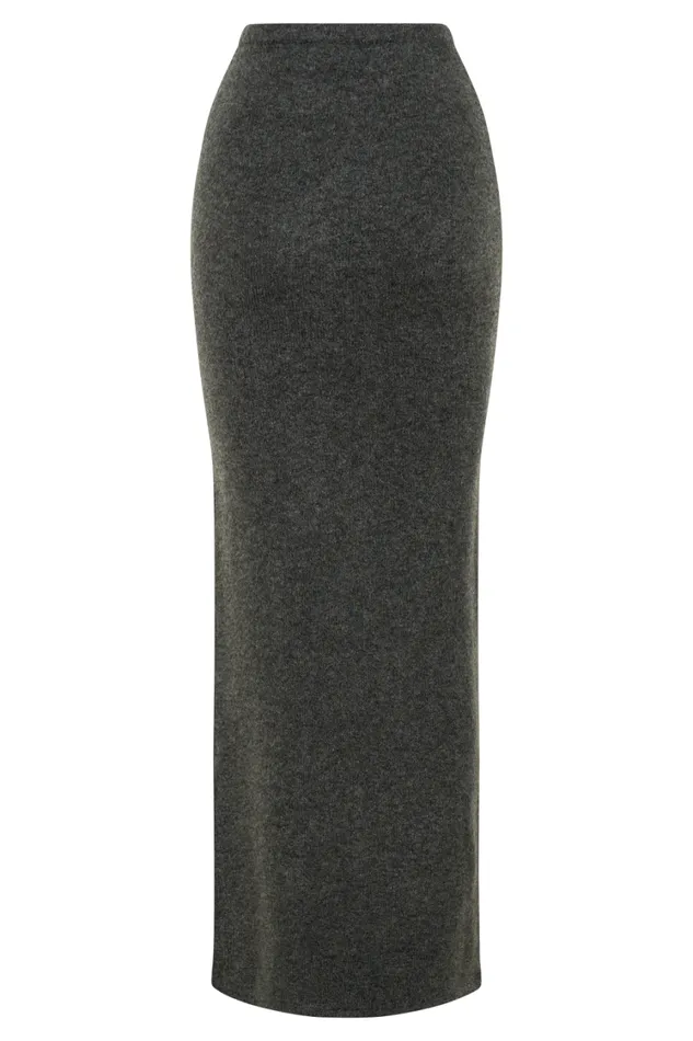Women Meshki Bottoms Elise Knit Maxi Skirt 8211 Charcoal Marle