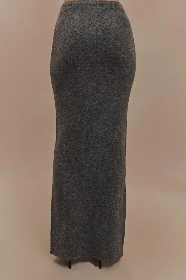 Women Meshki Bottoms Elise Knit Maxi Skirt 8211 Charcoal Marle