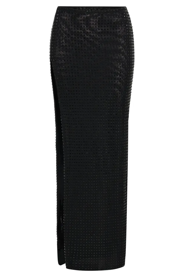 Women Meshki Bottoms Ellery Square Diamante Maxi Skirt 8211 Black