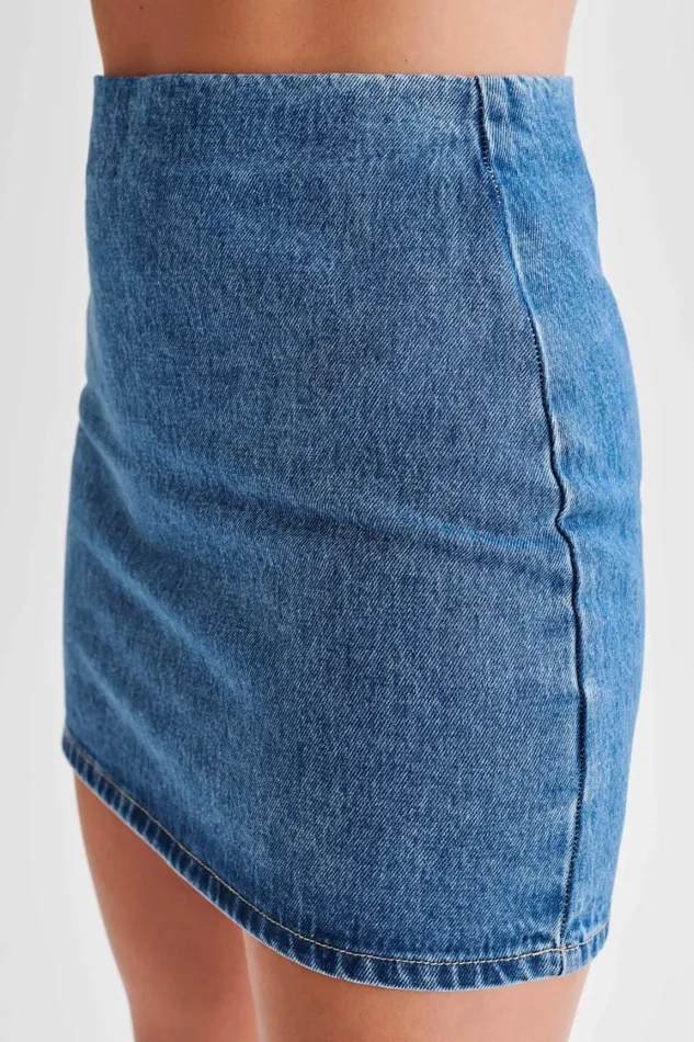Women Meshki Bottoms Ellie Denim Mini Skirt 8211 70039s Blue