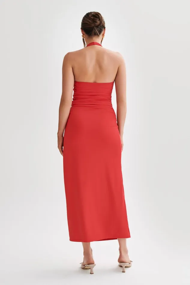 Women Meshki Bottoms Emma Recycled Nylon Maxi Skirt 8211 Red