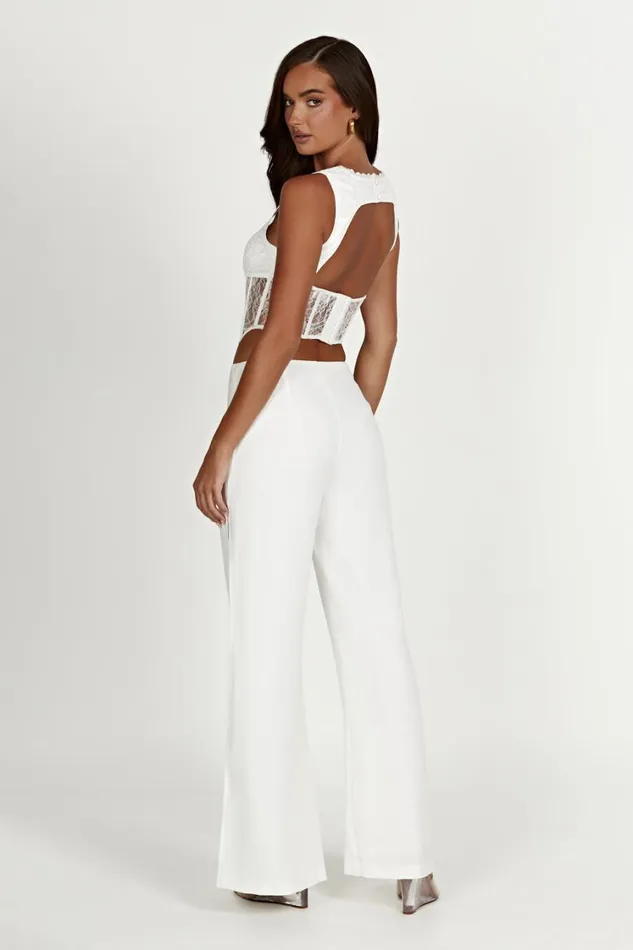 Women Meshki Bottoms Estee Split Lace Pants 8211 White