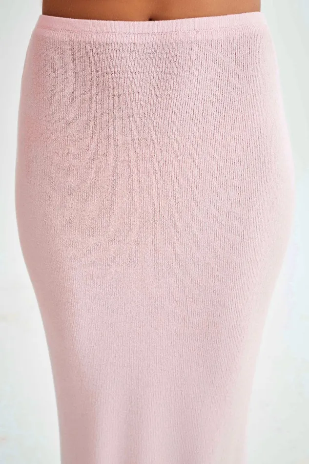 Women Meshki Bottoms Gigi Knit Midi Skirt 8211 Misty Rose