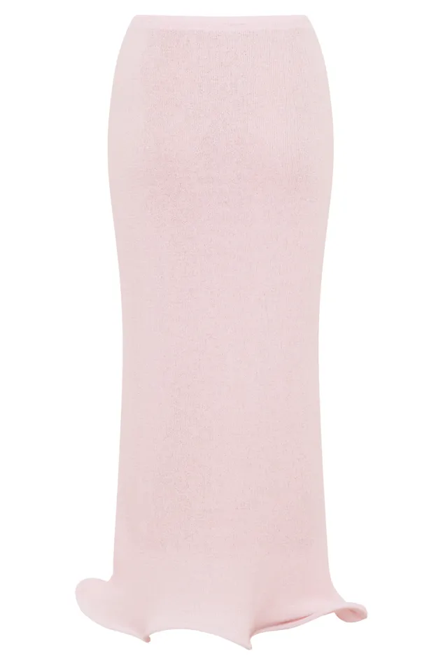 Women Meshki Bottoms Gigi Knit Midi Skirt 8211 Misty Rose
