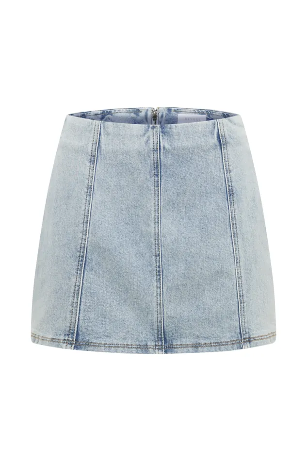 Women Meshki Bottoms Hollis Denim Mini Skirt 8211 Light Blue
