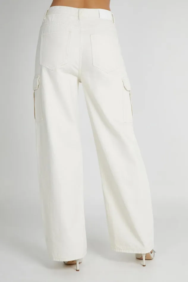Women Meshki Bottoms Jagger Mid Rise Oversized Denim Jean 8211 Ecru
