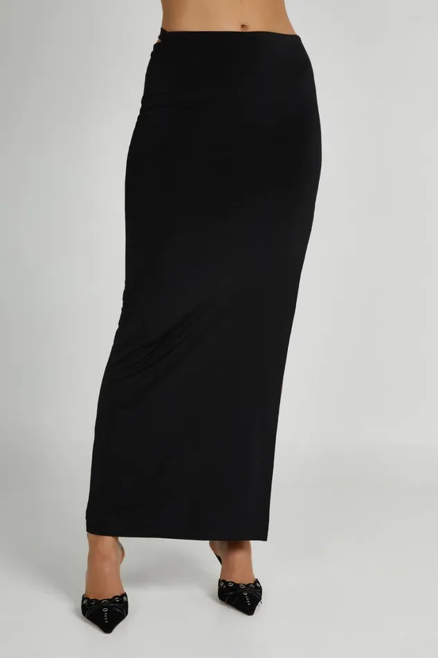Women Meshki Bottoms Jeanine Cowl Back Maxi Skirt 8211 Black