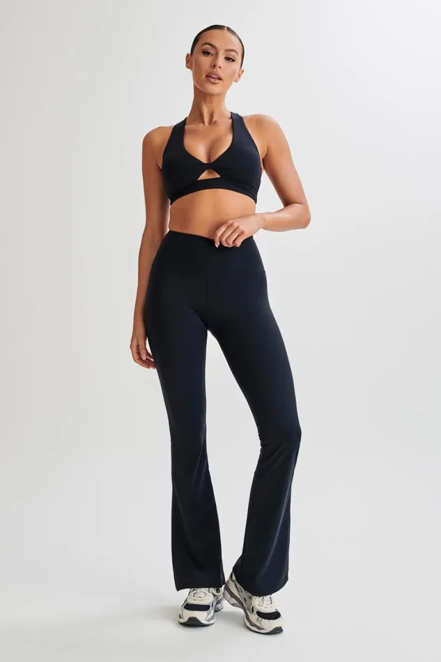 Women Meshki Bottoms Jesse Flared Yoga Pants 8211 Black