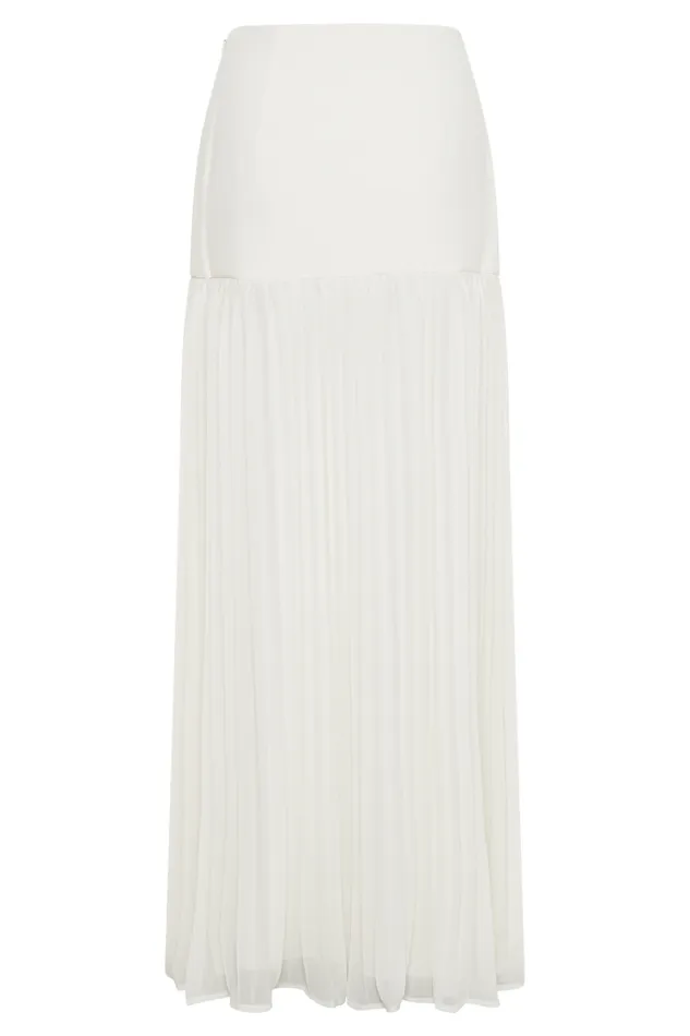 Women Meshki Bottoms Jillian Pleated Maxi Skirt 8211 Ivory