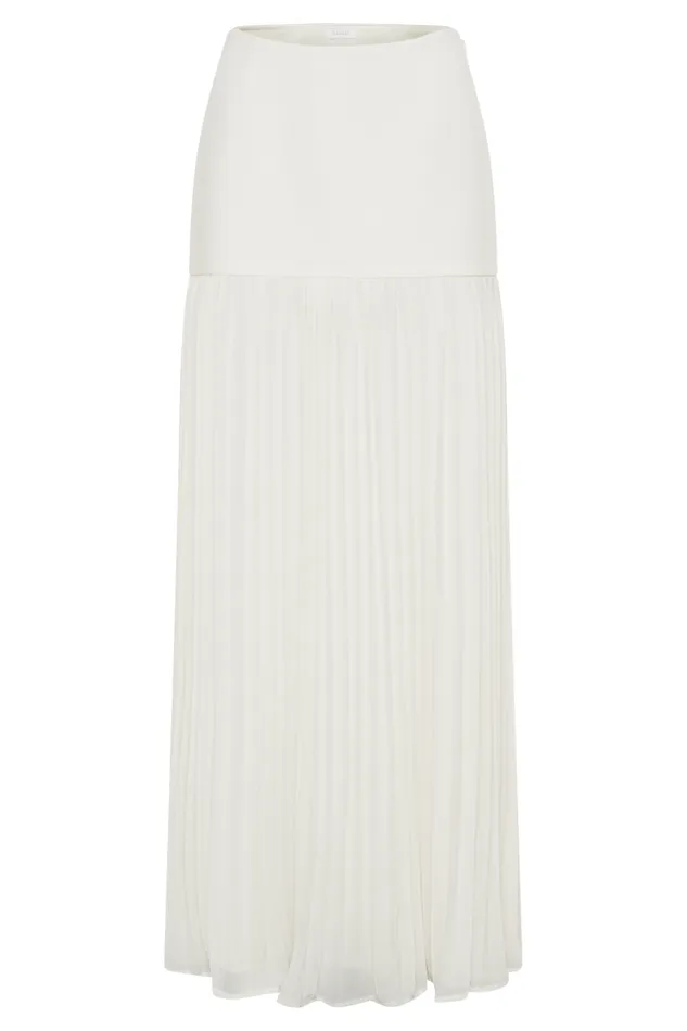 Women Meshki Bottoms Jillian Pleated Maxi Skirt 8211 Ivory