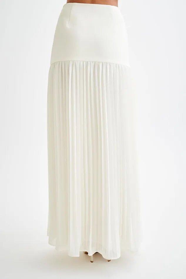 Women Meshki Bottoms Jillian Pleated Maxi Skirt 8211 Ivory