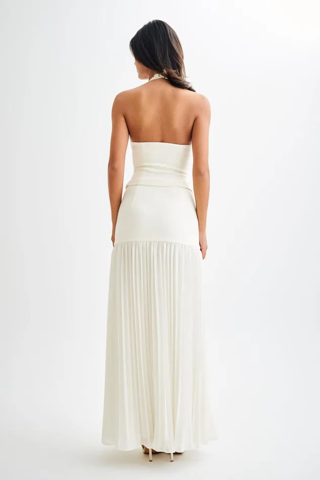 Women Meshki Bottoms Jillian Pleated Maxi Skirt 8211 Ivory