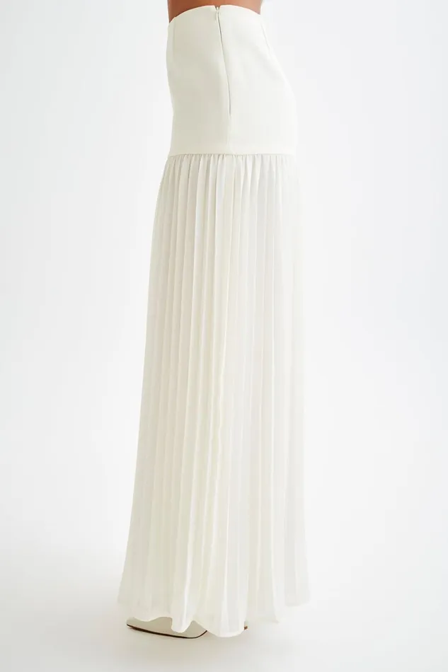 Women Meshki Bottoms Jillian Pleated Maxi Skirt 8211 Ivory
