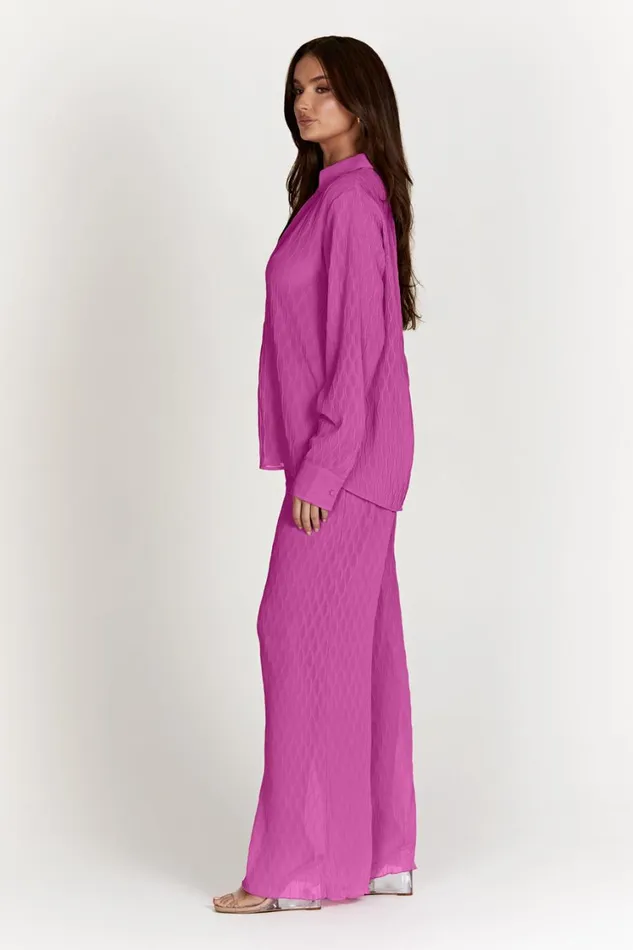 Women Meshki Bottoms Karla Wave Pleat Pant 8211 Rose Pink Women Meshki Bottoms Karla Wave Pleat Pant 8211 Rose Pink