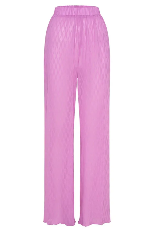 Women Meshki Bottoms Karla Wave Pleat Pant 8211 Rose Pink Women Meshki Bottoms Karla Wave Pleat Pant 8211 Rose Pink