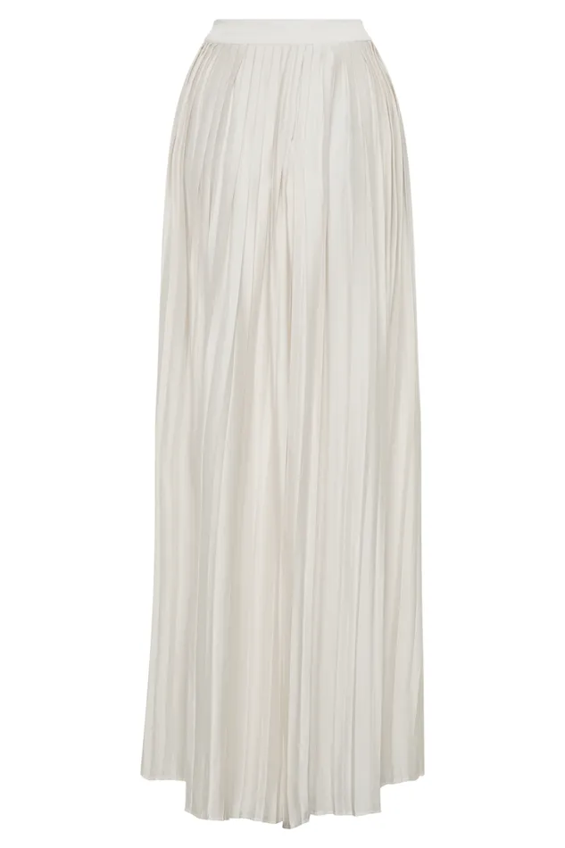 Women Meshki Bottoms Kennedy Plisse Wide Leg Pants 8211 Ivory
