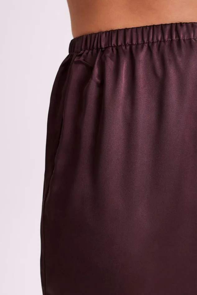 Women Meshki Bottoms Marciela Satin Straight Leg Pant 8211 Dark Chocolate