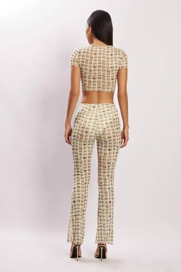 Women Meshki Bottoms Nora Mesh Straight Leg Pant 8211 Alien Print Women Meshki Bottoms Nora Mesh Straight Leg Pant 8211 Alien Print