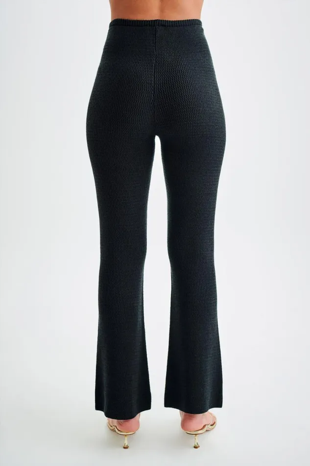 Women Meshki Bottoms Ridley Straight Leg Knit Pant 8211 Black