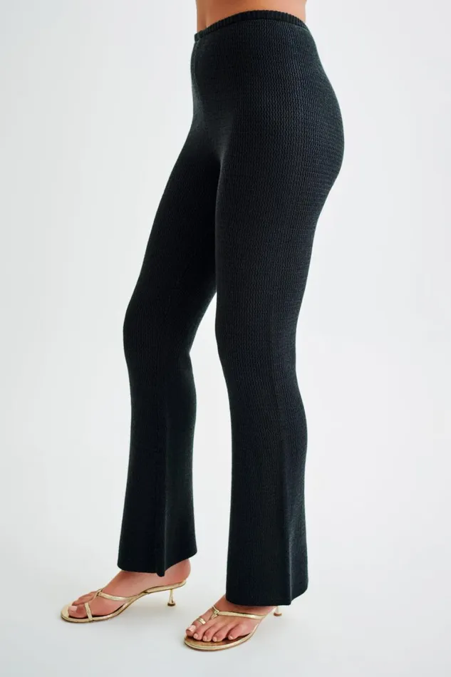 Women Meshki Bottoms Ridley Straight Leg Knit Pant 8211 Black