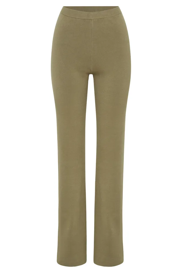 Women Meshki Bottoms Rosetta Flare Knit Pants 8211 Olive