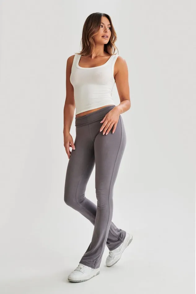 Women Meshki Bottoms Sabrina Modal Straight Leg Pant 8211 Slate Grey