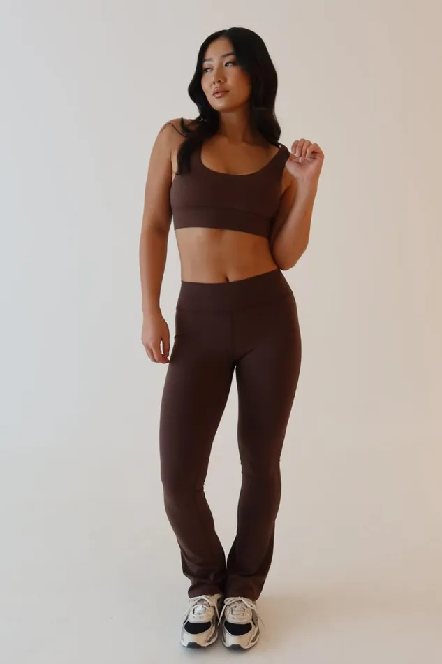 Women Meshki Bottoms Sherrie Yoga Pants 8211 Dark Chocolate