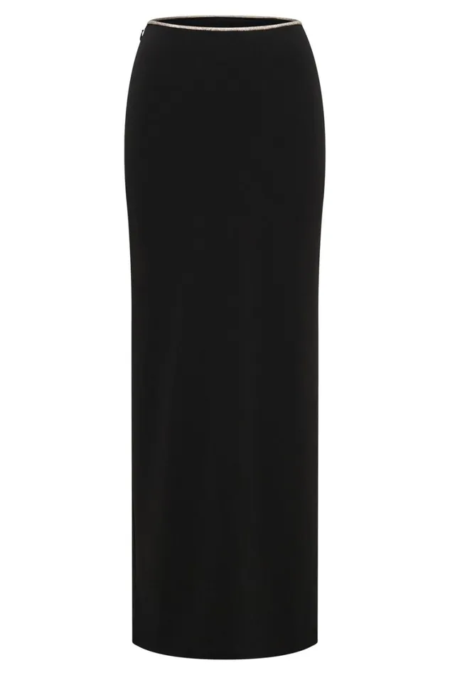 Women Meshki Bottoms Sweeney Diamante Maxi Skirt With Split 8211 Black Women Meshki Bottoms Sweeney Diamante Maxi Skirt With Split 8211 Black