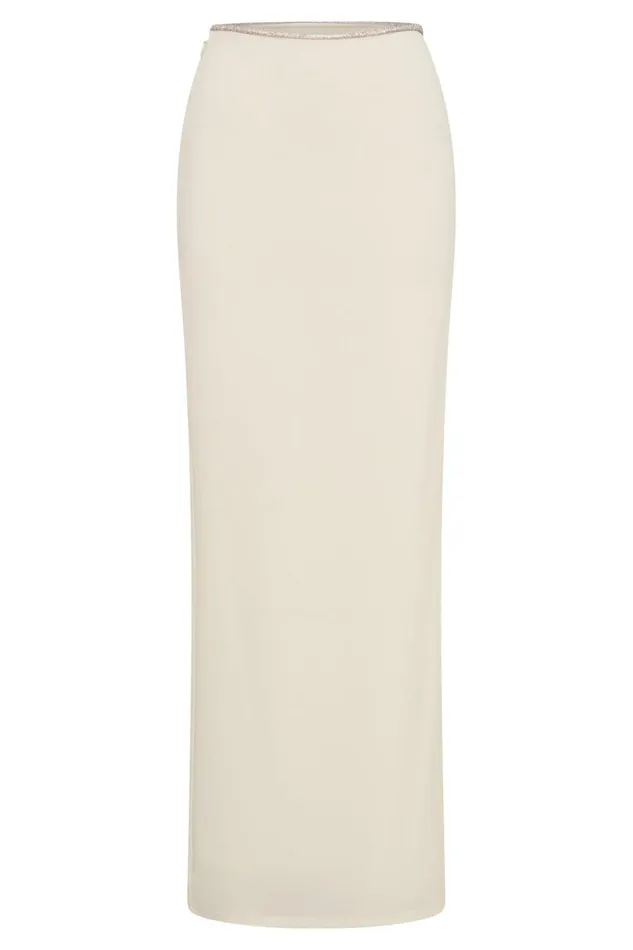 Women Meshki Bottoms Sweeney Diamante Maxi Skirt With Split 8211 Bone Women Meshki Bottoms Sweeney Diamante Maxi Skirt With Split 8211 Bone