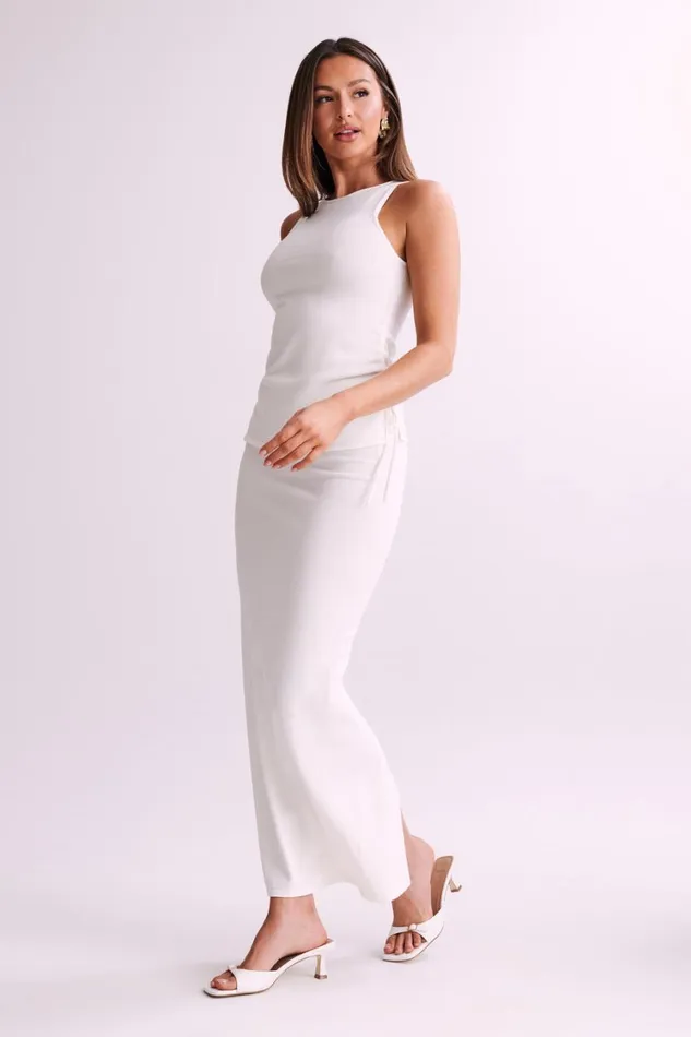 Women Meshki Bottoms Tristan Knit Maxi Skirt 8211 Ivory