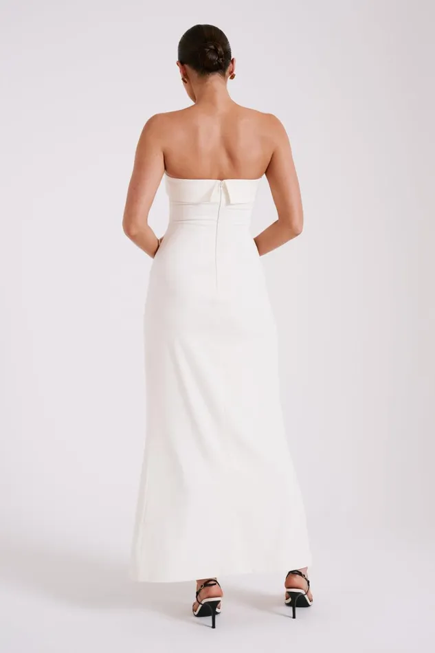 Women Meshki Dresses Abbie Strapless Suiting Maxi Dress 8211 Ivory Women Meshki Dresses Abbie Strapless Suiting Maxi Dress 8211 Ivory