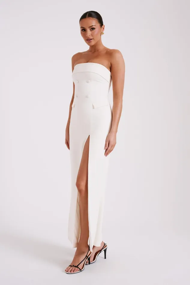 Women Meshki Dresses Abbie Strapless Suiting Maxi Dress 8211 Ivory Women Meshki Dresses Abbie Strapless Suiting Maxi Dress 8211 Ivory