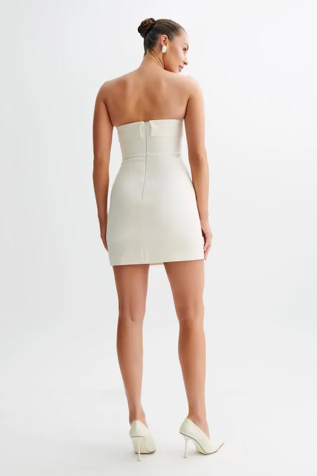 Women Meshki Dresses Abbie Strapless Suiting Mini Dress 8211 Ivory
