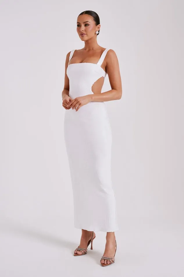 Women Meshki Dresses Adoria Sequin Cut Out Maxi Dress 8211 White
