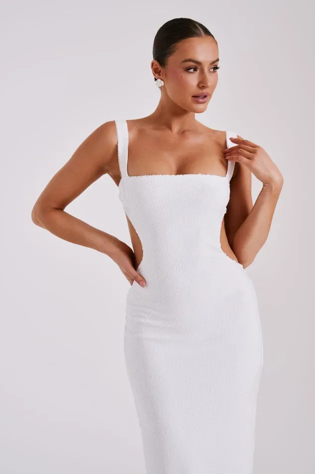 Women Meshki Dresses Adoria Sequin Cut Out Maxi Dress 8211 White