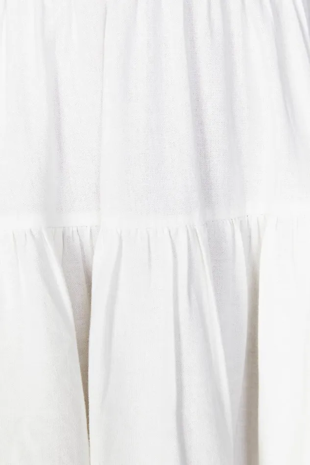 Women Meshki Dresses Adriana Linen Midi Dress 8211 White