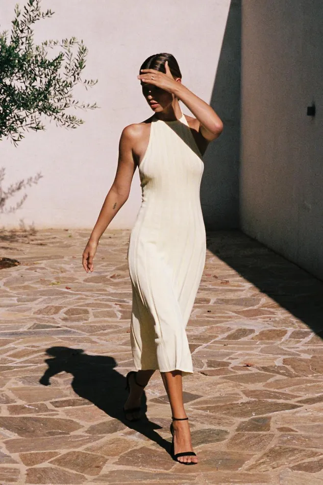 Women Meshki Dresses Adrienne Halter Neck Midi Dress 8211 Lemon Women Meshki Dresses Adrienne Halter Neck Midi Dress 8211 Lemon