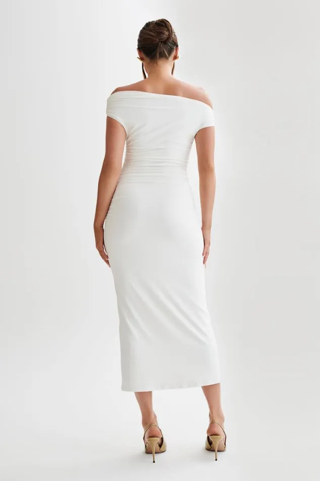 Women Meshki Dresses Alayna Recycled Nylon Midi Dress 8211 White