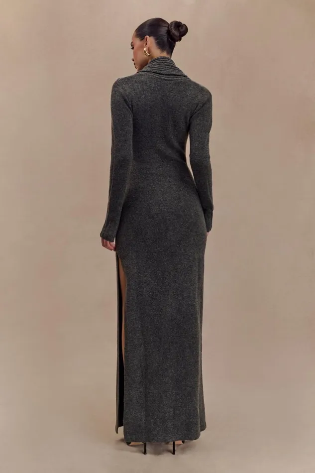 Women Meshki Dresses Alessandra Reversible Knit Maxi Dress 8211 Charcoal Marle