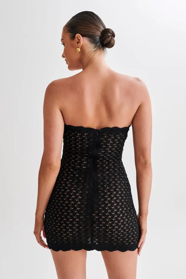 Women Meshki Dresses Amadea Lace Mini Dress 8211 Black