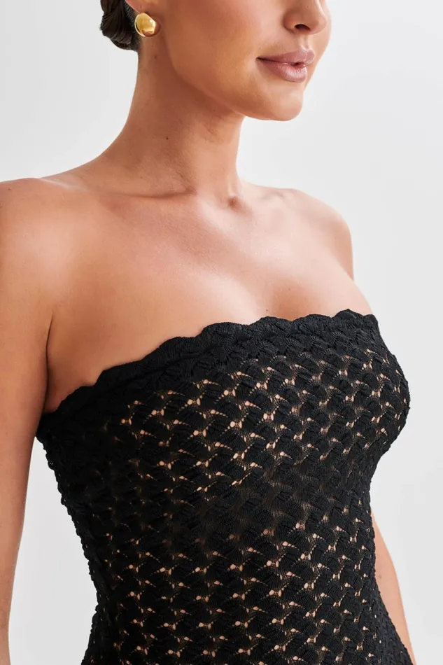 Women Meshki Dresses Amadea Lace Mini Dress 8211 Black