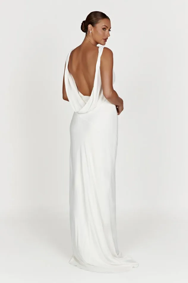 Women Meshki Dresses Amanza Maxi Dress With Cowl Back 8211 White