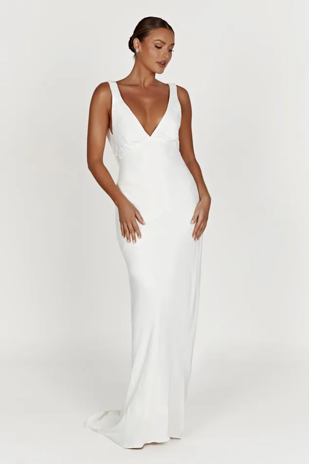 Women Meshki Dresses Amanza Maxi Dress With Cowl Back 8211 White