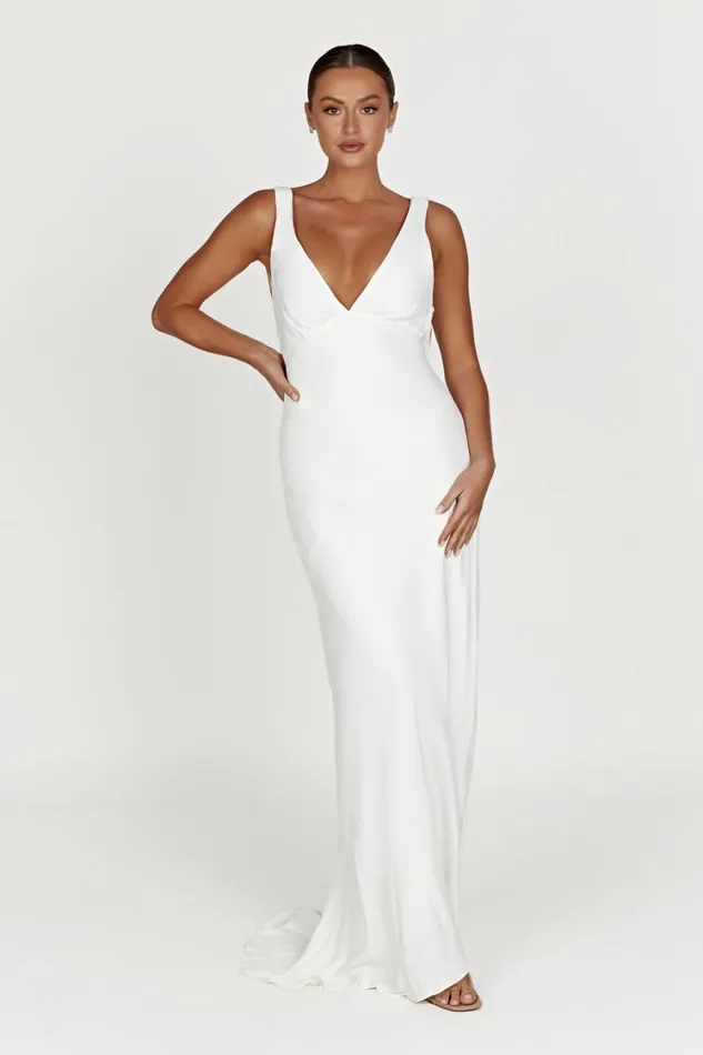 Women Meshki Dresses Amanza Maxi Dress With Cowl Back 8211 White